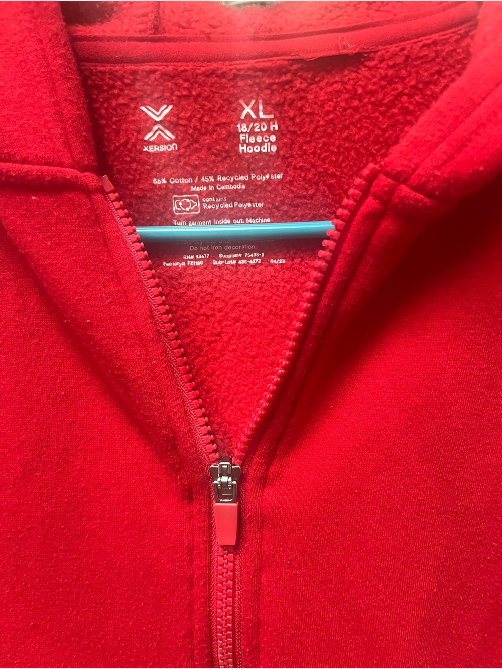 Xersion Kids Red Fleece Hoodie Jacket